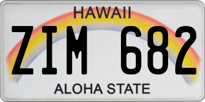 HI license plate ZIM682