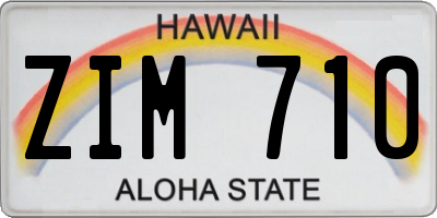 HI license plate ZIM710