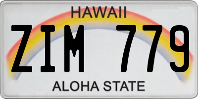 HI license plate ZIM779