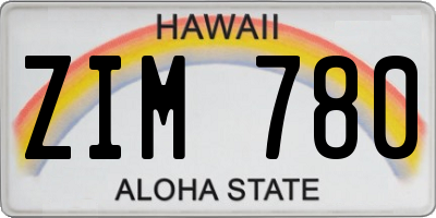 HI license plate ZIM780
