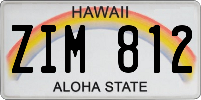 HI license plate ZIM812