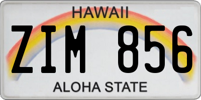 HI license plate ZIM856
