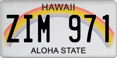 HI license plate ZIM971