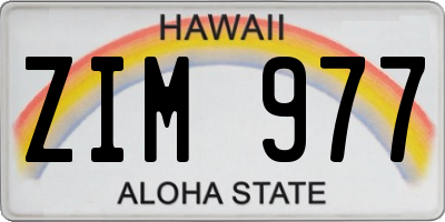 HI license plate ZIM977
