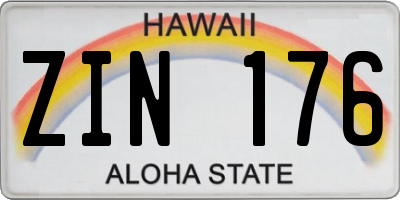 HI license plate ZIN176