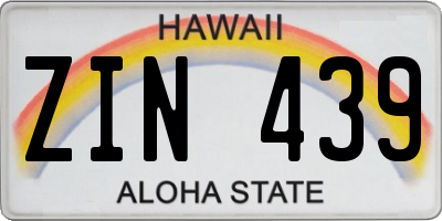 HI license plate ZIN439
