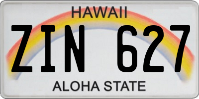 HI license plate ZIN627