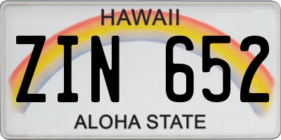 HI license plate ZIN652