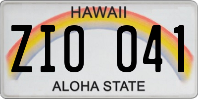 HI license plate ZIO041