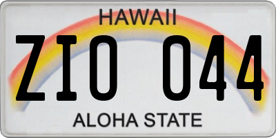 HI license plate ZIO044
