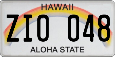 HI license plate ZIO048