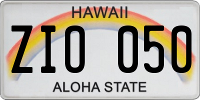 HI license plate ZIO050