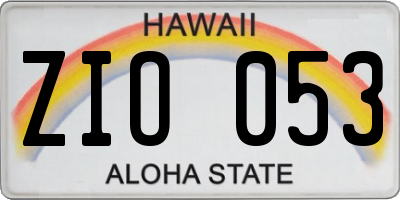 HI license plate ZIO053