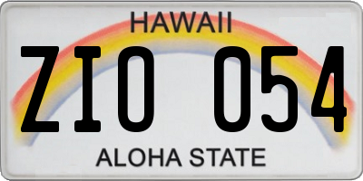 HI license plate ZIO054