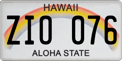 HI license plate ZIO076