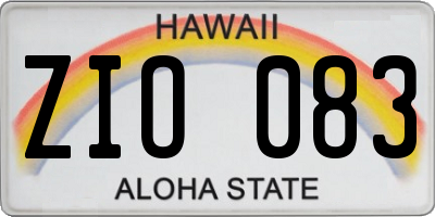 HI license plate ZIO083