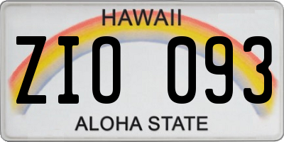 HI license plate ZIO093