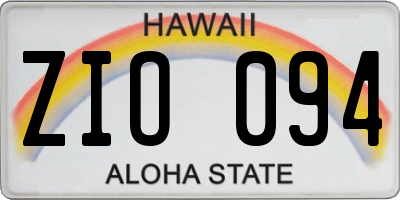 HI license plate ZIO094