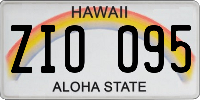 HI license plate ZIO095