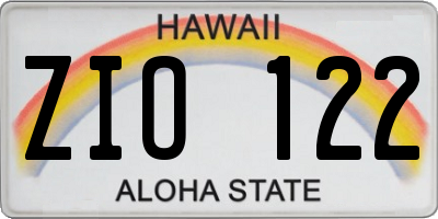 HI license plate ZIO122