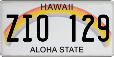 HI license plate ZIO129