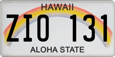 HI license plate ZIO131