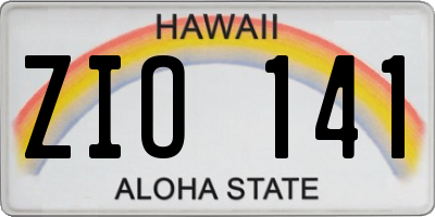 HI license plate ZIO141