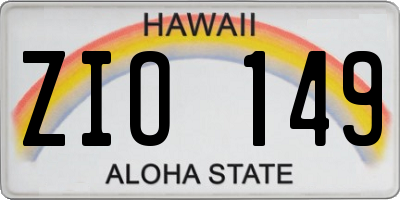 HI license plate ZIO149