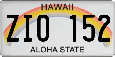 HI license plate ZIO152