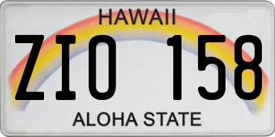 HI license plate ZIO158