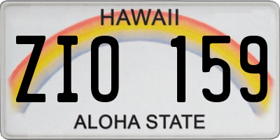 HI license plate ZIO159