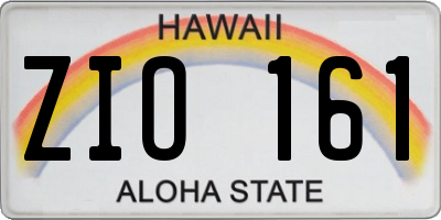 HI license plate ZIO161