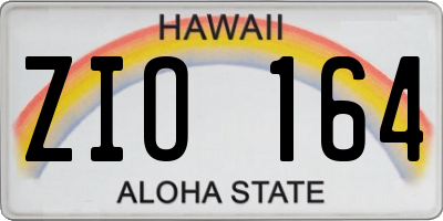 HI license plate ZIO164