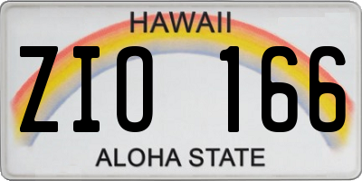 HI license plate ZIO166