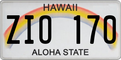 HI license plate ZIO170