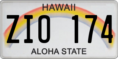 HI license plate ZIO174