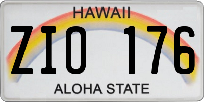 HI license plate ZIO176