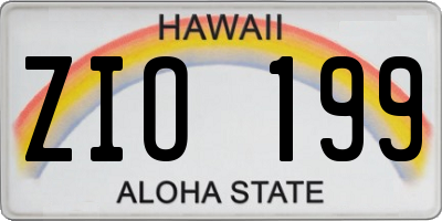 HI license plate ZIO199