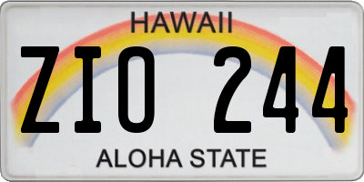 HI license plate ZIO244