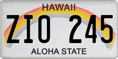 HI license plate ZIO245