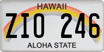 HI license plate ZIO246