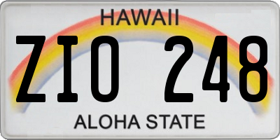 HI license plate ZIO248