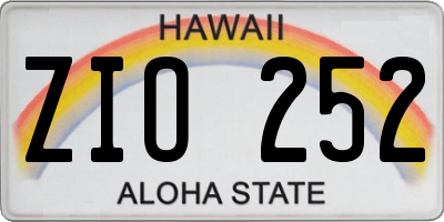 HI license plate ZIO252