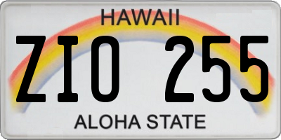HI license plate ZIO255