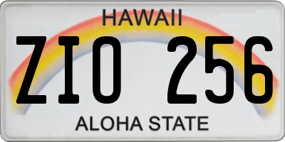 HI license plate ZIO256