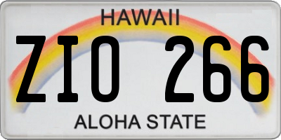HI license plate ZIO266