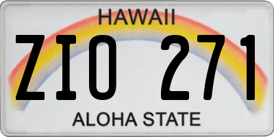 HI license plate ZIO271