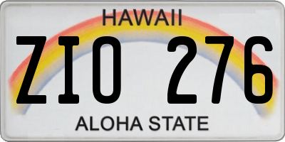 HI license plate ZIO276