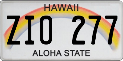HI license plate ZIO277