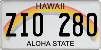 HI license plate ZIO280